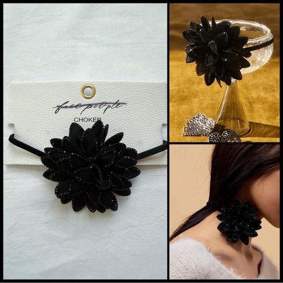 Free People Jewelry - NWT Free People From Dusk Till Dawn Choker in Black O/S
